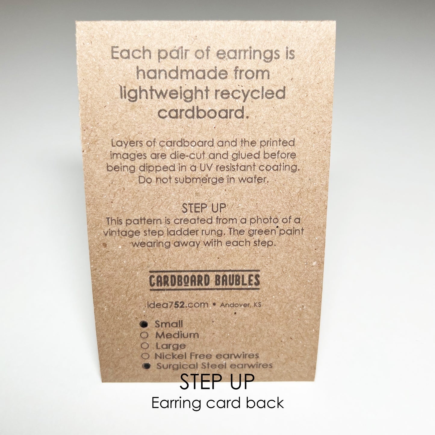 STEP UP - Tab Cardboard Baubles Earrings