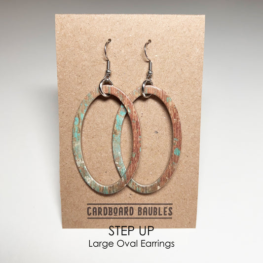 STEP UP - Oval Cardboard Baubles Earrings