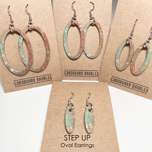 STEP UP - Oval Cardboard Baubles Earrings