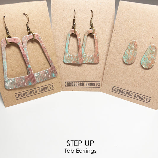 STEP UP - Tab Cardboard Baubles Earrings