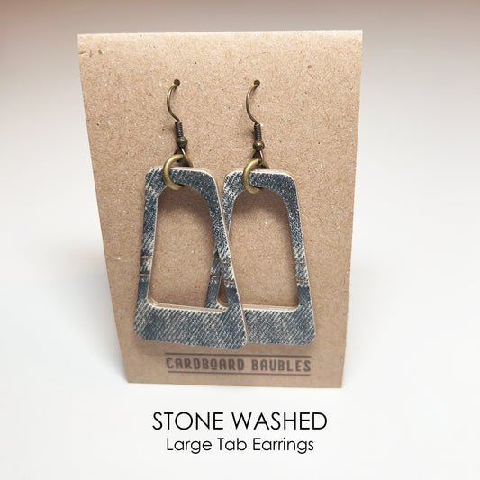 STONE WASHED - Tab Cardboard Baubles Earrings