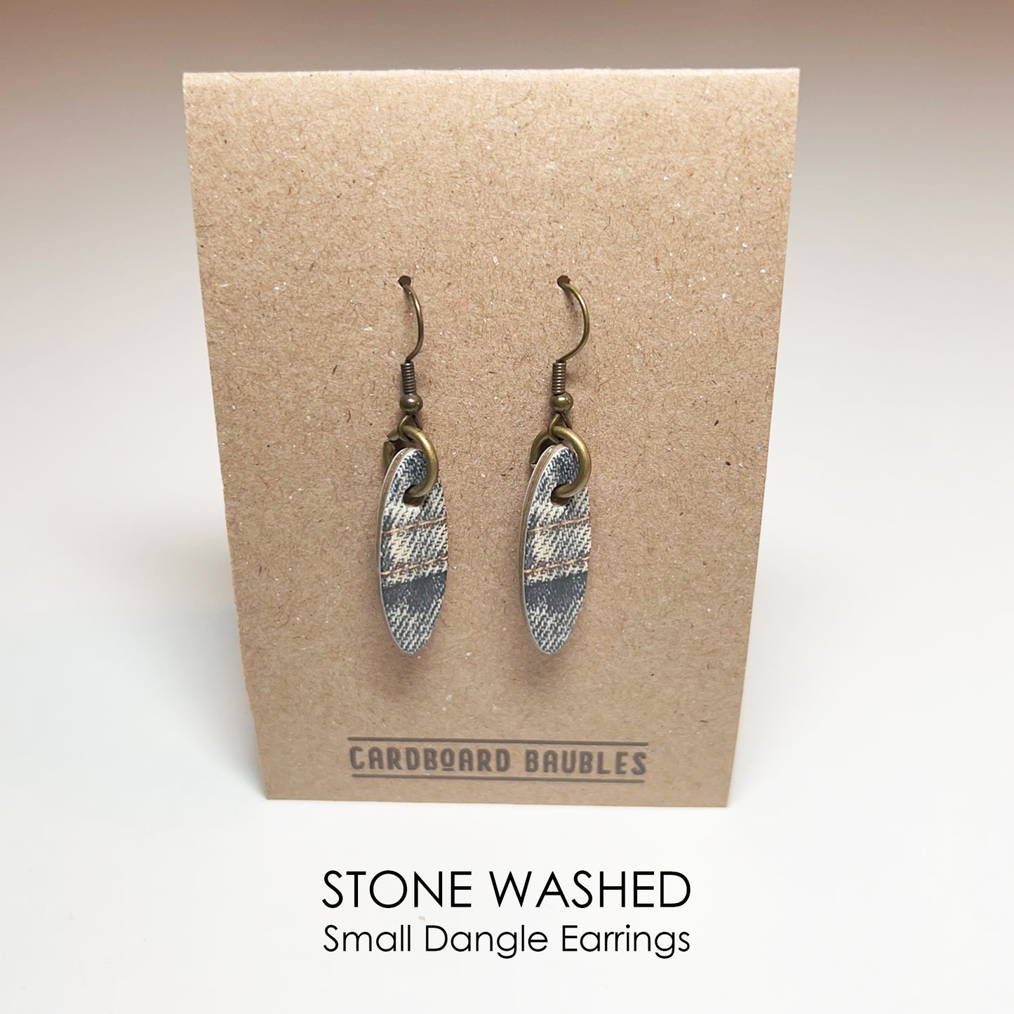 STONE WASHED - Oval Cardboard Baubles Earrings