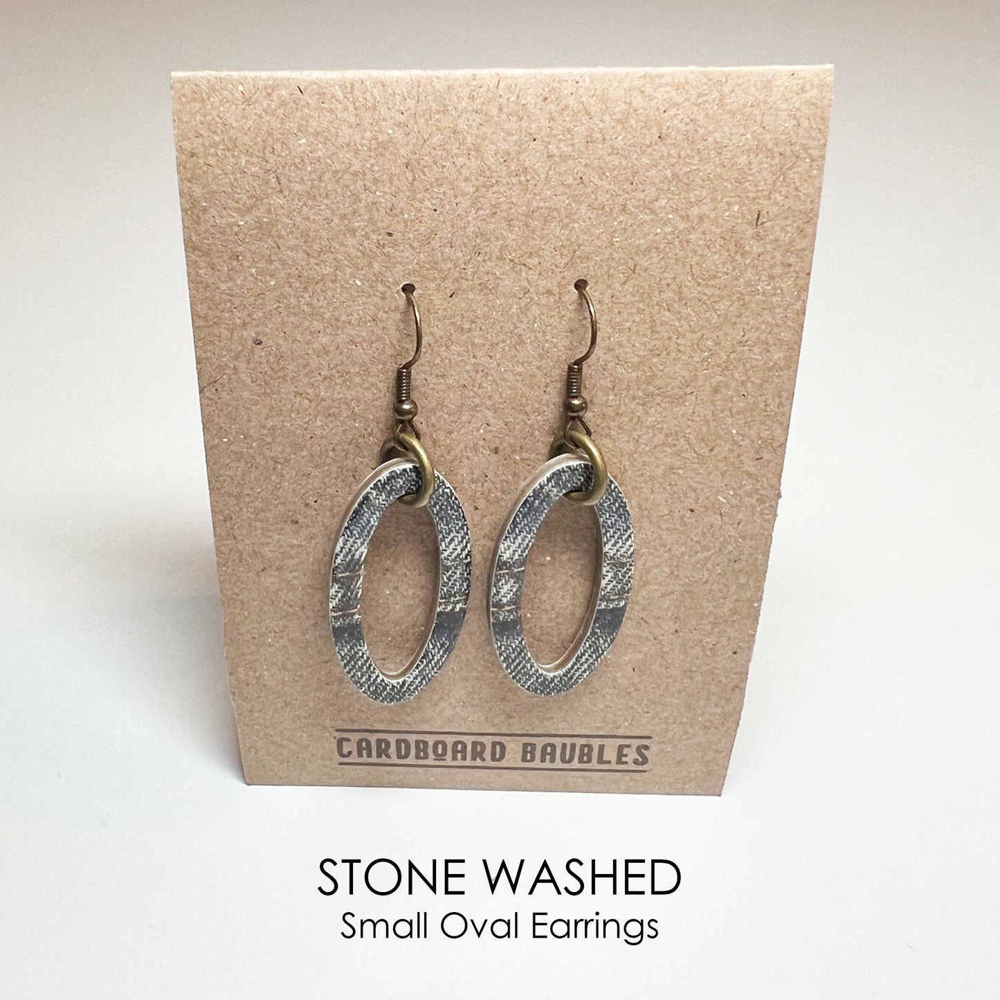 STONE WASHED - Oval Cardboard Baubles Earrings