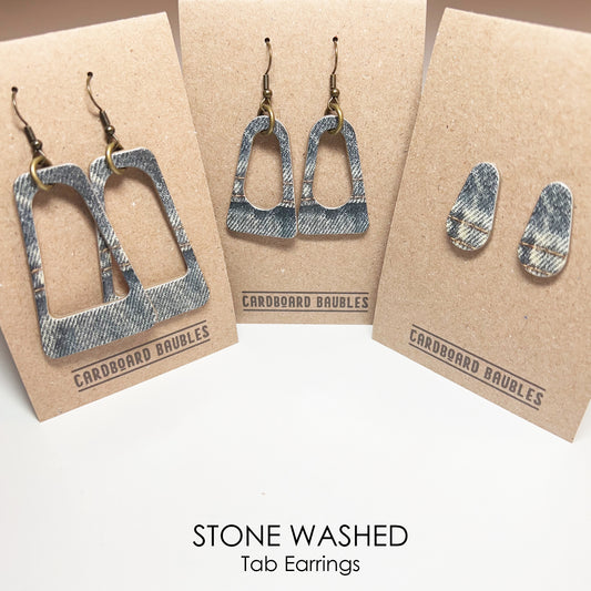 STONE WASHED - Tab Cardboard Baubles Earrings