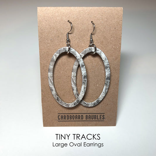 TINY TRACKS - Oval Cardboard Baubles Earrings