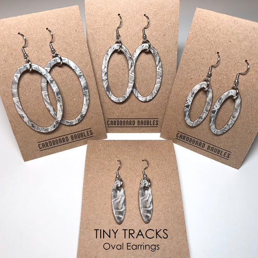 TINY TRACKS - Oval Cardboard Baubles Earrings