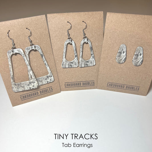 TINY TRACKS - Tab Cardboard Baubles Earrings