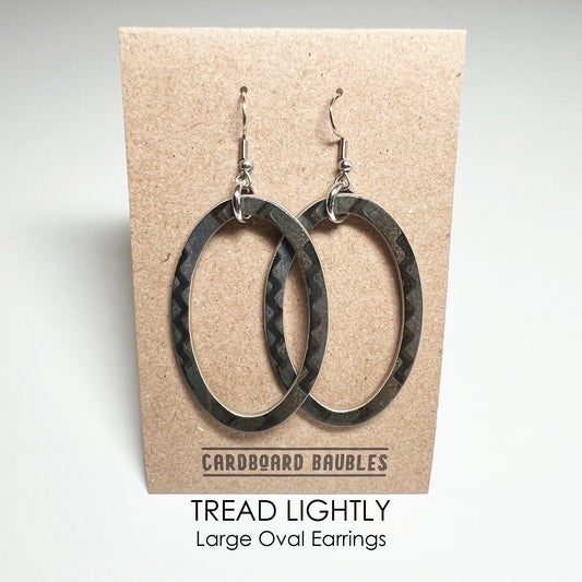 TREAD LIGHTLY - Oval Cardboard Baubles Earrings