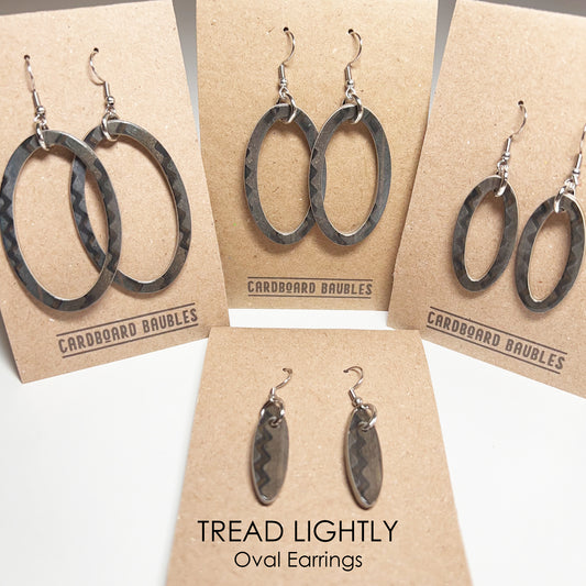 TREAD LIGHTLY - Oval Cardboard Baubles Earrings