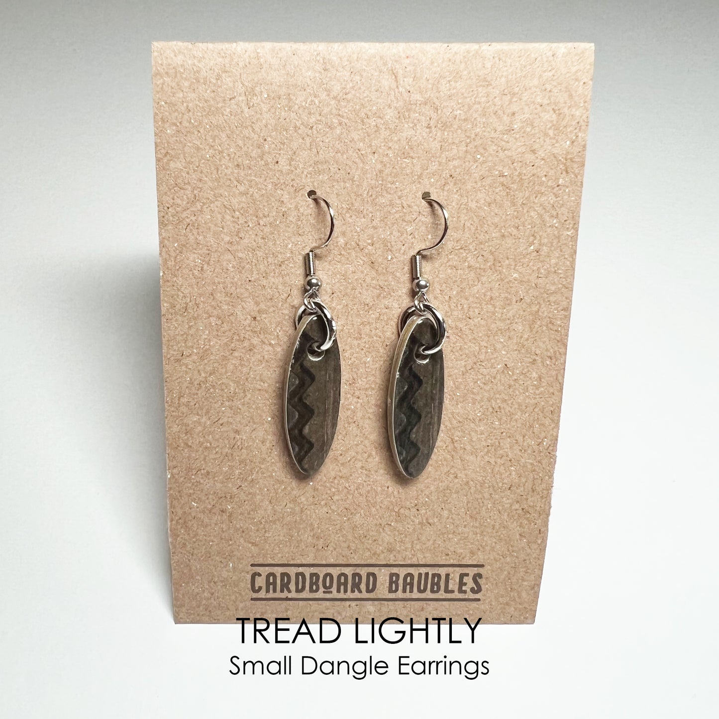 TREAD LIGHTLY - Oval Cardboard Baubles Earrings