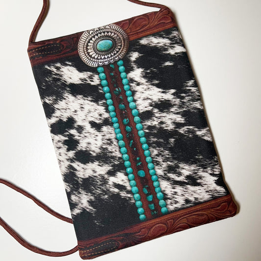 ANNIE- Handmade purse with western cowhide / cowgirl theme