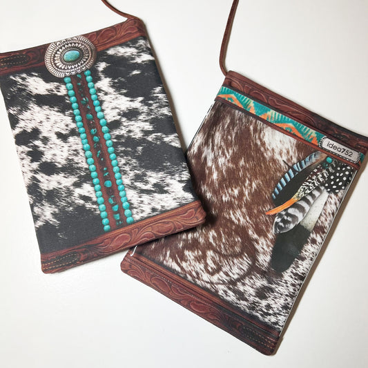 ANNIE- Handmade purse with western cowhide / cowgirl theme