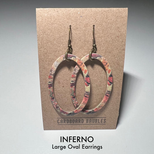 INFERNO - Oval Cardboard Baubles Earrings