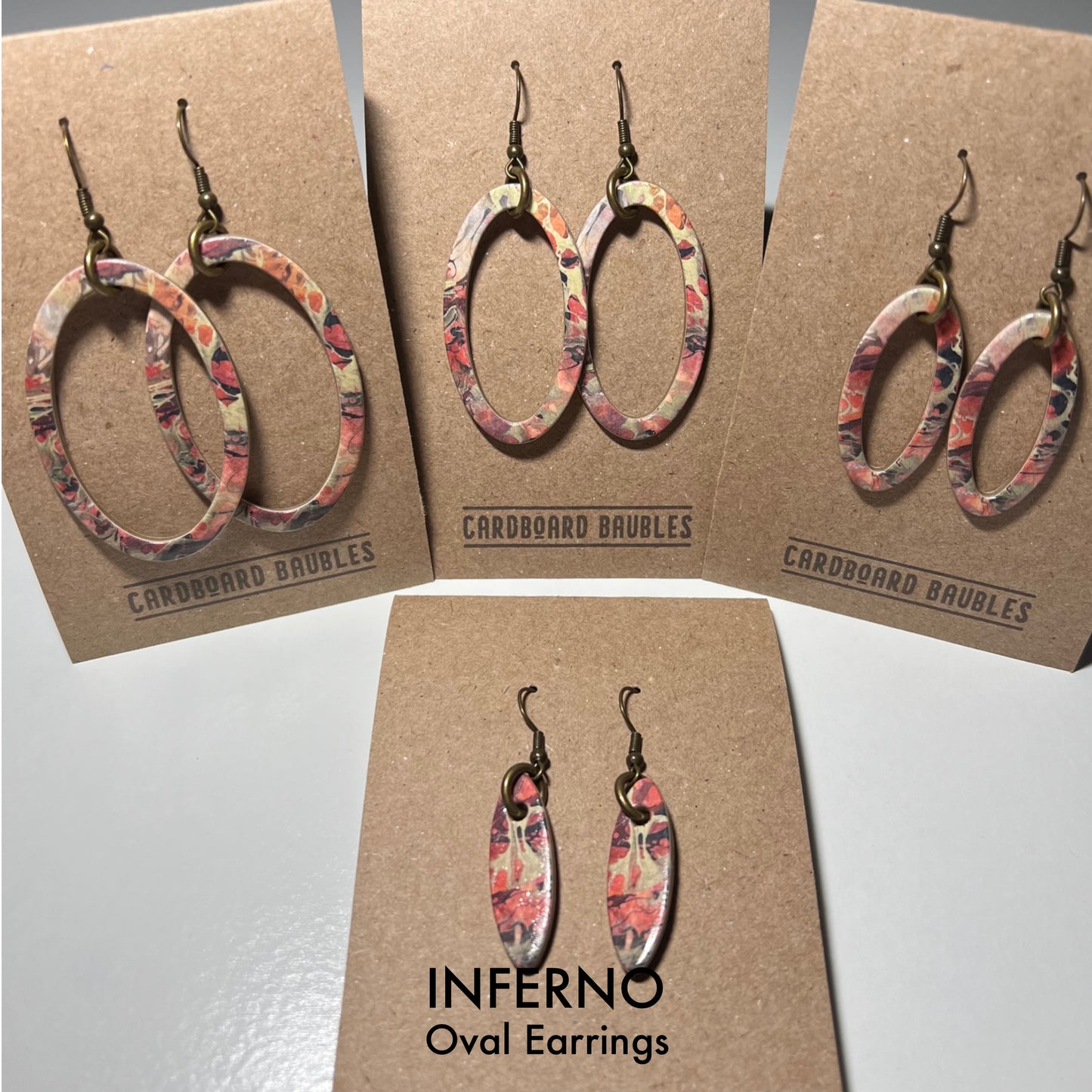 INFERNO - Oval Cardboard Baubles Earrings